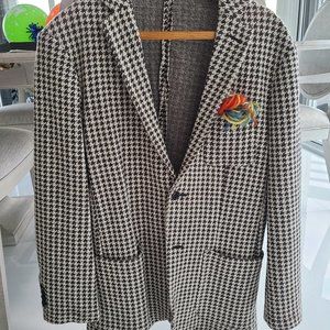 AT.P.CO Herringbone pattern Brown Beige Mens jacket blazer  52